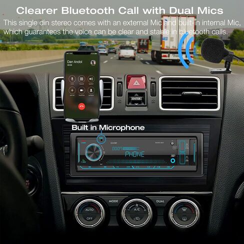 Double Din Bluetooth Car Stereo: 7 Inch LCD Touchscreen Car Audio Receiver - Mirrorlink MP5 Car Radio with AM FM RBDS Backup Camera USB SD AUX Subwoofer Phone Charge in Saudi Arabia