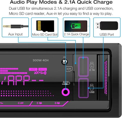 Double Din Bluetooth Car Stereo: 7 Inch LCD Touchscreen Car Audio Receiver - Mirrorlink MP5 Car Radio with AM FM RBDS Backup Camera USB SD AUX Subwoofer Phone Charge in Saudi Arabia