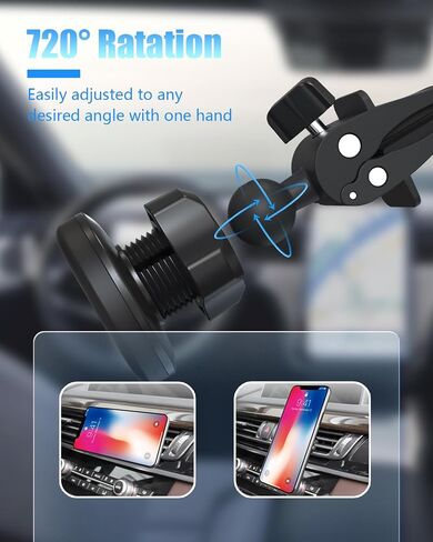 ECBUY Car Phone Holder - Phone Mount Cradle for Air Vent, Universal Fit for All Smartphones, 720° Rotatable, 6 Powerful N52 Magnet in Saudi Arabia