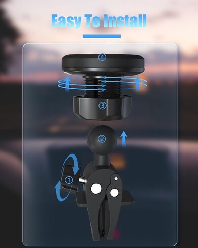 ECBUY Car Phone Holder - Phone Mount Cradle for Air Vent, Universal Fit for All Smartphones, 720° Rotatable, 6 Powerful N52 Magnet in Saudi Arabia