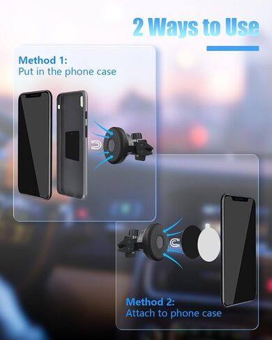 ECBUY Car Phone Holder - Phone Mount Cradle for Air Vent, Universal Fit for All Smartphones, 720° Rotatable, 6 Powerful N52 Magnet in Saudi Arabia