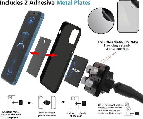 Dual Phone Holder for Car Cup Holder – Long Flexible Neck, 360° Rotatable Car Phone Mount - Adjustable Cell Cup Holder, Universal Size Fits 2 iPhone, Samsung, GPS and More (Cradle) in Kuwait
