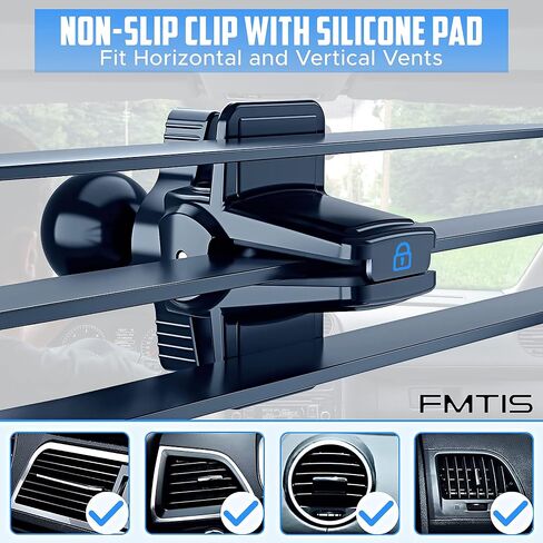 [2023 Newest] FMTIS (R) Cell Phone Car-Holder Mount Air Vent [Upgraded Doesn't Slip & Drop-Military-Grade Protection] Universal 360 Clip Cradle Vehicle Compatible with All Apple iPhone Samsung More in Saudi Arabia