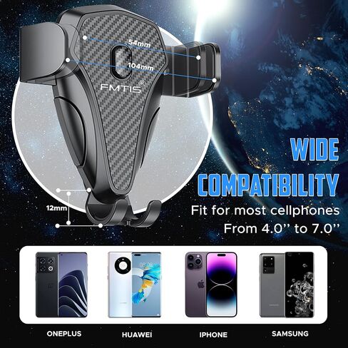 [2023 Newest] FMTIS (R) Cell Phone Car-Holder Mount Air Vent [Upgraded Doesn't Slip & Drop-Military-Grade Protection] Universal 360 Clip Cradle Vehicle Compatible with All Apple iPhone Samsung More in Saudi Arabia