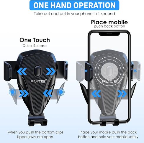 [2023 Newest] FMTIS (R) Cell Phone Car-Holder Mount Air Vent [Upgraded Doesn't Slip & Drop-Military-Grade Protection] Universal 360 Clip Cradle Vehicle Compatible with All Apple iPhone Samsung More in Saudi Arabia