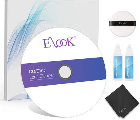 منظف ​​مشغل الأقراص المضغوطة Elook، قرص تنظيف عدسة الليزر لمشغل CD/VCD/DVD، يتضمن قطعة قماش من الألياف الدقيقة. in Kuwait
