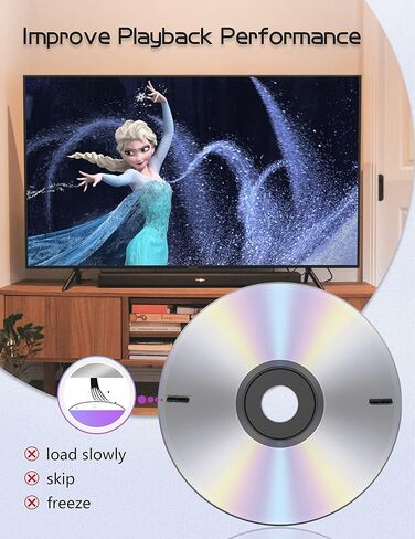منظف ​​مشغل الأقراص المضغوطة Elook، قرص تنظيف عدسة الليزر لمشغل CD/VCD/DVD، يتضمن قطعة قماش من الألياف الدقيقة. in Kuwait