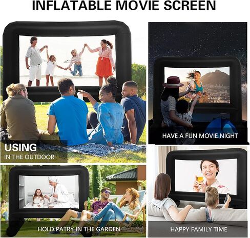 GZKYYLEGS 14 Feet Indoor and Outdoor Inflatable Blow up Mega Movie Projector Screen with Carry Bag for Front and Rear Projection in Kuwait