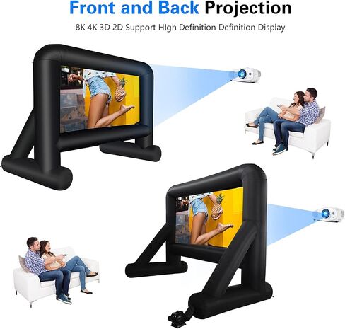 GZKYYLEGS 14 Feet Indoor and Outdoor Inflatable Blow up Mega Movie Projector Screen with Carry Bag for Front and Rear Projection in Kuwait