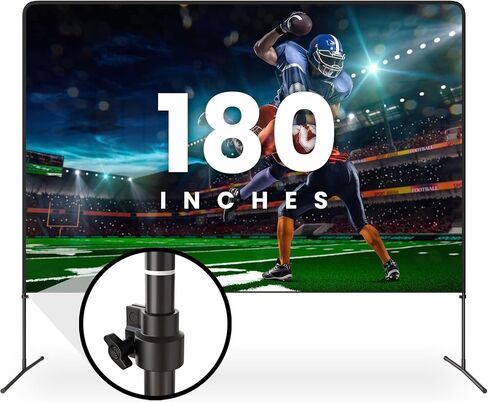 Adjustable Height Projector Screen - 180 Inch Indoor & Outdoor Projector Screen with Carry Bag for Office and Home Theater Portable Projection Screen in Saudi Arabia