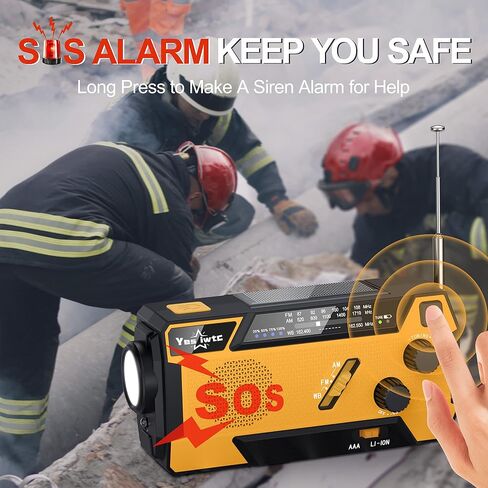 Hand Crank Emergency Radio 7400mWh (2000mAh) Solar Hand Crank Radio Built in 3 Charging Cables AM/FM/NOAA Weather Radio Battery Operated Hand Crank Charger for Emergency Supplies Survival Gear in Saudi Arabia
