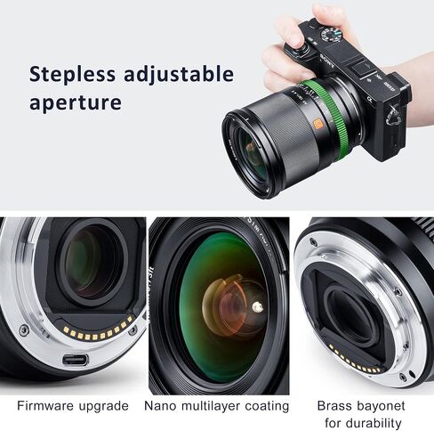 فيلتروكس عدسة تثبيت 13 ملم F1.4 f/1.4 e بزاوية عريضة للغاية APS-C لكاميرات سوني اي ماونت غير العاكسة ZV-E10 a600 a6600 a6100 a6000 a6000 a7 in Kuwait
