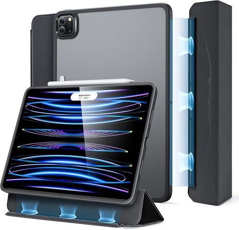 ESR for iPad Pro 11 Inch Case (2022/2021), Detachable Magnetic Cover, Smart Trifold Stand with Hard Shell Back, Pencil 2 Wireless Charging, Slim and Light, Ascend Series, Frosted Grey in Saudi Arabia