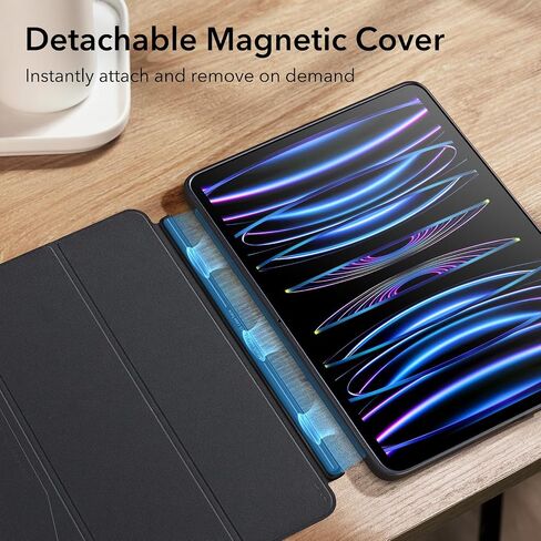ESR for iPad Pro 11 Inch Case (2022/2021), Detachable Magnetic Cover, Smart Trifold Stand with Hard Shell Back, Pencil 2 Wireless Charging, Slim and Light, Ascend Series, Frosted Grey in Saudi Arabia