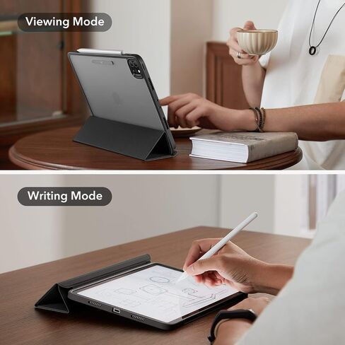 ESR for iPad Pro 11 Inch Case (2022/2021), Detachable Magnetic Cover, Smart Trifold Stand with Hard Shell Back, Pencil 2 Wireless Charging, Slim and Light, Ascend Series, Frosted Grey in Saudi Arabia