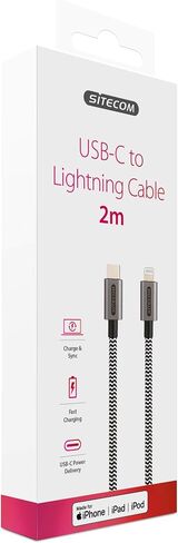 Sitecom USB-C to Lightning Cable | USB-C Male to Lightning Male Charge & Sync Cable - 2 Meter in Saudi Arabia