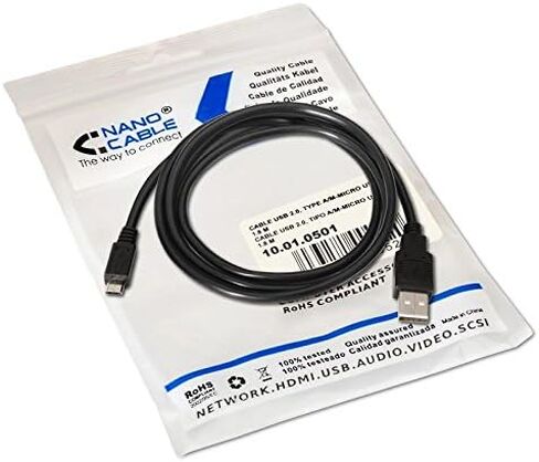 NANOCABLE - Cable USB 2.0, Tipo A/M-Micro USB B/M, 0.8 M in Saudi Arabia
