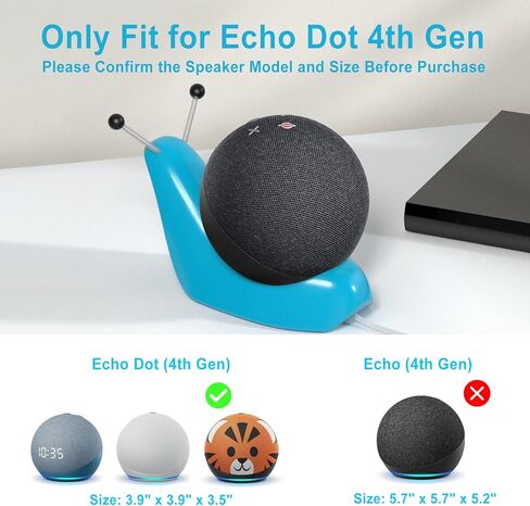 Stable Stand Holder for Echo Dot 4th/5th Generation Stand, Desktop Stand for Echo Dot 4th/5th Gen Holder with Cable Management, Cute Desk Table Stand for Echo Dot 4th/5th Gen Speaker Mount, Blue in Kuwait