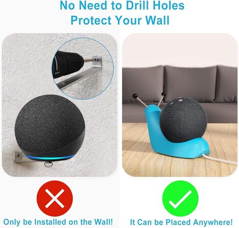 Stable Stand Holder for Echo Dot 4th/5th Generation Stand, Desktop Stand for Echo Dot 4th/5th Gen Holder with Cable Management, Cute Desk Table Stand for Echo Dot 4th/5th Gen Speaker Mount, Blue in Kuwait