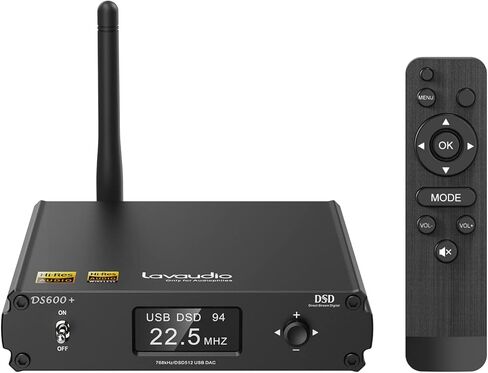 جهاز استقبال Lavaudio HiFi Bluetooth 5.0 للستيريو المنزلي LDAC محول بلوتوث aptX HD، DAC لعشاق الصوت USB/البصرية/المدخلات المحورية ومخرج RCA لجهاز استقبال/مكبر الصوت AV، جهاز التحكم عن بعد-DS600+ in Kuwait