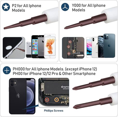 Cell Phone Repair Tool Kit for iPhone, Novoard 14pc Apple iPhone Screwdriver Set with 8 iPhone Tools, Magnetic Phillips, Pentalobe, Triwing, Standoff Screwdriver and Nut Driver for All iPhone Models in Saudi Arabia