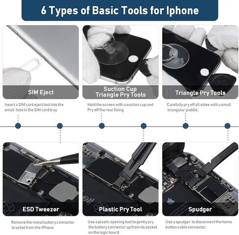 Cell Phone Repair Tool Kit for iPhone, Novoard 14pc Apple iPhone Screwdriver Set with 8 iPhone Tools, Magnetic Phillips, Pentalobe, Triwing, Standoff Screwdriver and Nut Driver for All iPhone Models in Saudi Arabia