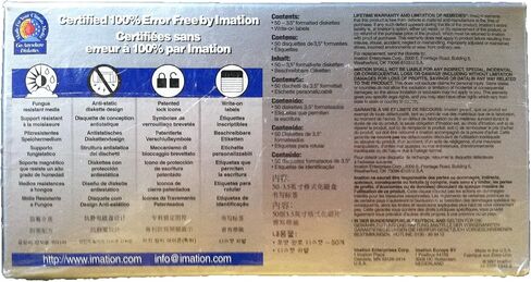 Imation 3.5" Diskettes 3M IBM Formatted High Density DS, HD 1.44MB, Box of 50 in Kuwait