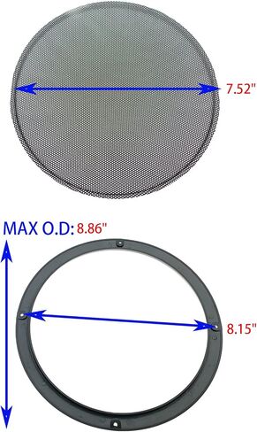 FDXGYH 2 Pack 8 Inch Speaker Grills Cover Metal Mesh Grill [Black] in Kuwait
