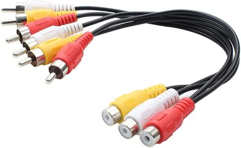 suckoo 3RCA AV Audio Video Splitter Cable 1 in 2 Out DVD Player Game Console External TV Projector Monitor Adapter Converter 6 Male 3 Female 30cm in Kuwait