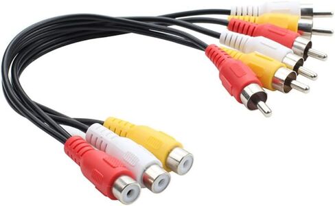 suckoo 3RCA AV Audio Video Splitter Cable 1 in 2 Out DVD Player Game Console External TV Projector Monitor Adapter Converter 6 Male 3 Female 30cm in Kuwait