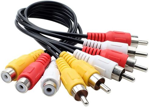 suckoo 3RCA AV Audio Video Splitter Cable 1 in 2 Out DVD Player Game Console External TV Projector Monitor Adapter Converter 6 Male 3 Female 30cm in Kuwait