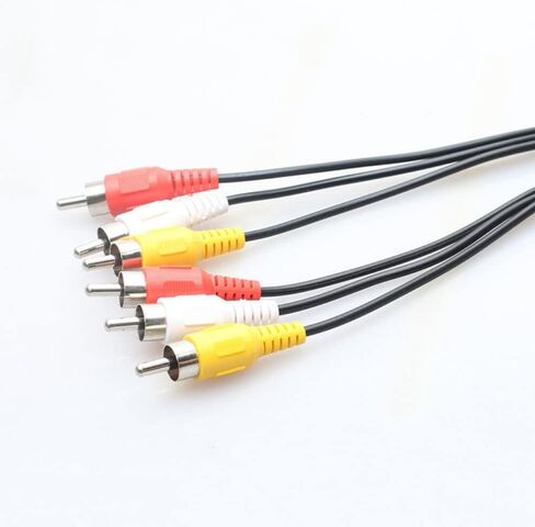 suckoo 3RCA AV Audio Video Splitter Cable 1 in 2 Out DVD Player Game Console External TV Projector Monitor Adapter Converter 6 Male 3 Female 30cm in Kuwait