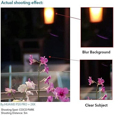 عدسة مقربة عالية الطاقة 28x HD للهاتف مع غالق عن بعد من ابيكسيل تعمل مع ايفون اكس/اكس ار وسامسونج بكسل واندرويد وأي هاتف ذكي in Kuwait