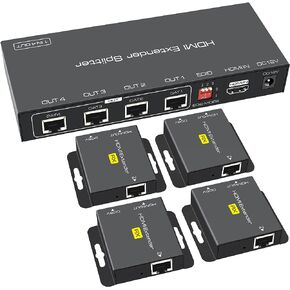 VPFET HDMI Extender Splitter 1 in 2 Out Over Cat5e or 6 Ethernet Adapter Up to 165FT HD1080P60Hz with Loop Support EDID Copy Settings HDCP in Saudi Arabia