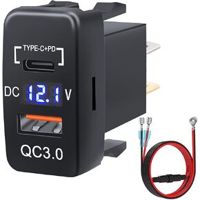 Cllena Quick Charge 3.0 & PD USB C مزدوج منفذ USB شاحن مقبس محول الطاقة لتويوتا in Kuwait