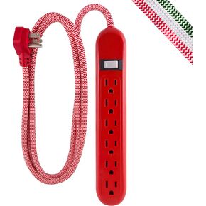 Philips Accessories Philips, White, Outlet Strip, Designer Braided Power, 6 Ft Extension Cord, Flat Plug, Perfect for Home or Office, SPS3080WC/37 in Kuwait