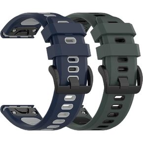 [2 Pack] Watch Band Compatible for Garmin Forerunner 955/955 Solar/945/935/745 Sport Quick Fit Wristband for Garmin Instinct, Instinct 2 Solar, Descent G1 Smart Watch Silicone Band Strap