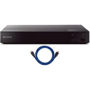 Sony 4K Upscaling 3D Streaming Blu-Ray Disc Player (Black) Bundle with Nylon-Braided HDMI Cable (2 Items) in Saudi Arabia