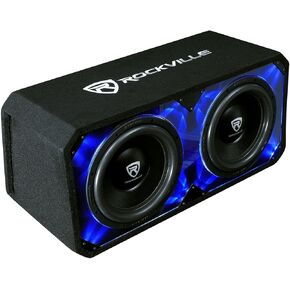 Rockville DV12K6D1 Dual 12" 4800w Car Audio Subwoofers Plexi Sub Enclosure Box