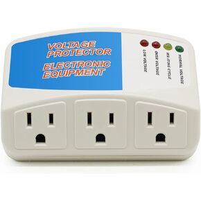 BSEED Voltage Protector, 3 Outlet Plug in Surge Protector for Home Appliance Multi Function Plug with Protection Wall Mount Power Suppressor for TV/PC/Refrigerator 120V 1400W 1 Pack