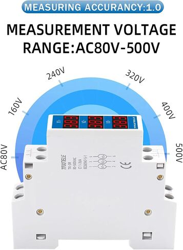 الفولتميتر Din السكك الحديدية 18 مم الجهد متر AC 80-500V 220V 380V واحد ثلاث مراحل وحدات الفولتميتر مؤشر LED العرض الرقمي كاشف الجهد اختبار (TX-1R) in Kuwait
