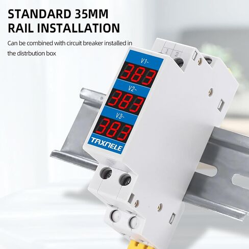 الفولتميتر Din السكك الحديدية 18 مم الجهد متر AC 80-500V 220V 380V واحد ثلاث مراحل وحدات الفولتميتر مؤشر LED العرض الرقمي كاشف الجهد اختبار (TX-1R) in Kuwait