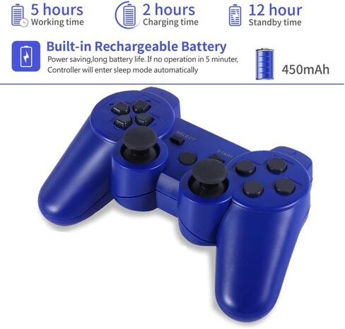 وحدة تحكم عن بعد ذات اهتزاز مزدوج لاسلكي من PS-3 متوافق مع Play-Station 3 مع كابل الشحن in Kuwait