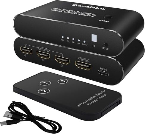محول HDMI 8K 120Hz 4K 120Hz HDMI سويتش 3 في 1 مع جهاز تحكم عن بعد PS5 HDMI مقسم 4K 120Hz اتش دي ام اي محدد HDMI 2.1 صناديق اختيار الصوت والفيديو 48G HDR 10+ دولبي اتموس in Saudi Arabia