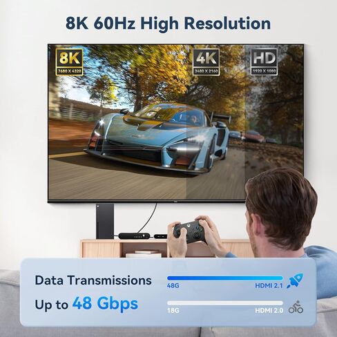محول HDMI 8K 120Hz 4K 120Hz HDMI سويتش 3 في 1 مع جهاز تحكم عن بعد PS5 HDMI مقسم 4K 120Hz اتش دي ام اي محدد HDMI 2.1 صناديق اختيار الصوت والفيديو 48G HDR 10+ دولبي اتموس in Saudi Arabia