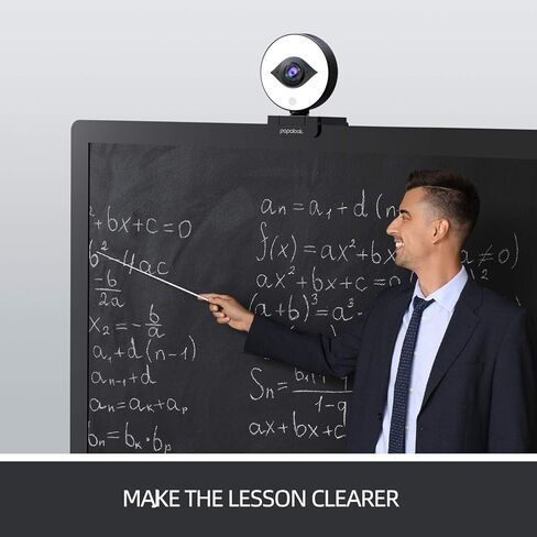 papalook 60FPS 1080P Webcam with Ring Light, Auto-Focus with Tripod, PA552 Pro Full HD Streaming Web Camera with Dual Microphones, Plug and Play for PC Mac Laptop Desktop Computer Online Conference in Kuwait