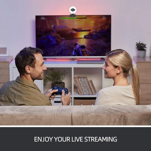 papalook 60FPS 1080P Webcam with Ring Light, Auto-Focus with Tripod, PA552 Pro Full HD Streaming Web Camera with Dual Microphones, Plug and Play for PC Mac Laptop Desktop Computer Online Conference in Kuwait