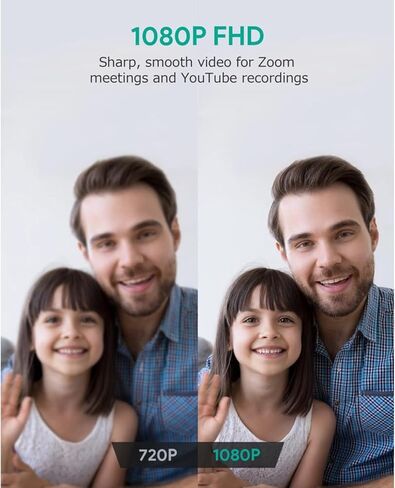 كاميرا ويب بدقة 1080 بكسل مع ميكروفونات استريو مزدوجة لتقليل الضوضاء - أسود in Kuwait