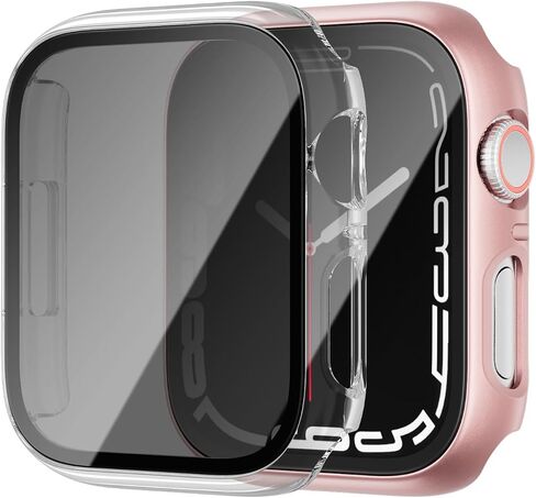 عبوة من قطعتين من Cuteey لساعة Apple Watch Series 8 Series 7 حافظة حماية شاشة للخصوصية مقاس 45 مم، واقي زجاجي مضاد للتجسس غطاء صلب من البولي كربونات لملحقات iWatch 8 7 مقاس 45 مم، أسود/أسود in Kuwait