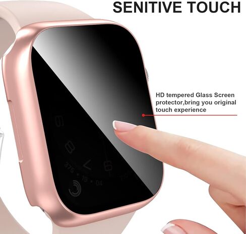 عبوة من قطعتين من Cuteey لساعة Apple Watch Series 8 Series 7 حافظة حماية شاشة للخصوصية مقاس 45 مم، واقي زجاجي مضاد للتجسس غطاء صلب من البولي كربونات لملحقات iWatch 8 7 مقاس 45 مم، أسود/أسود in Kuwait